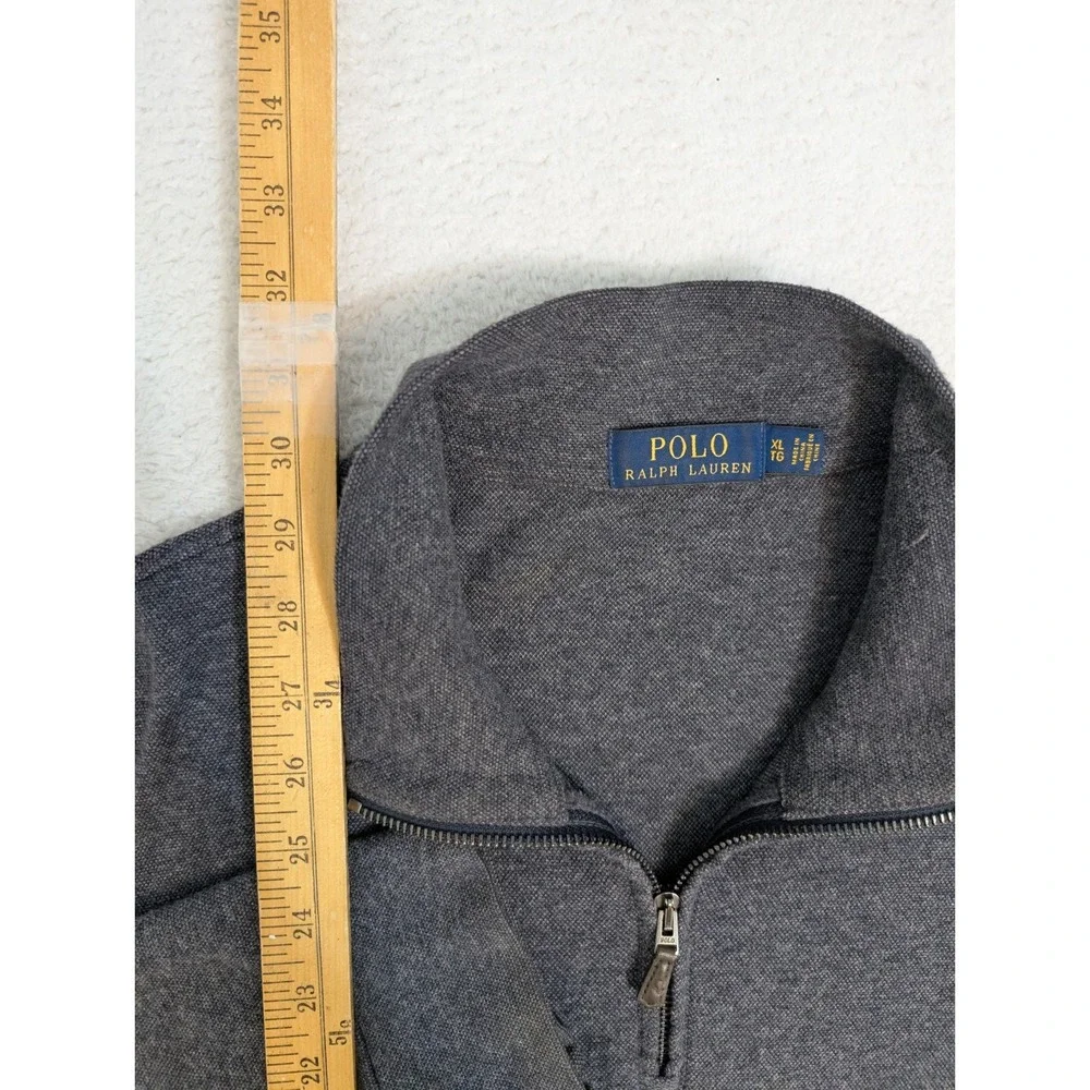 Polo Ralph Lauren Men's Sweater XL Gray 1/4 Zip Knit Pullover‎ Acrylic Blend